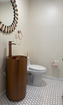 Powder Room Remodel with Vessel Vanity